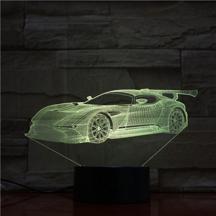 Szárnyas Autó 7 színű 3D led lámpa