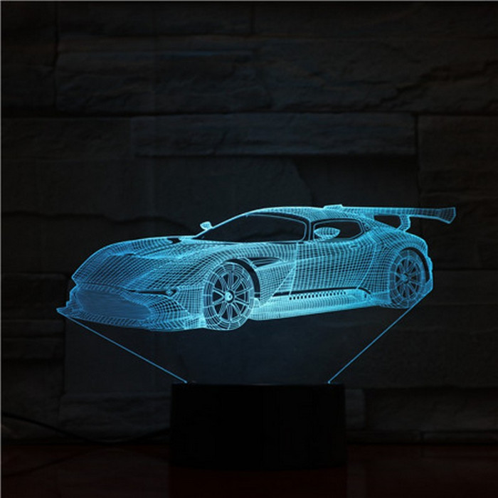 Szárnyas Autó 7 színű 3D led lámpa