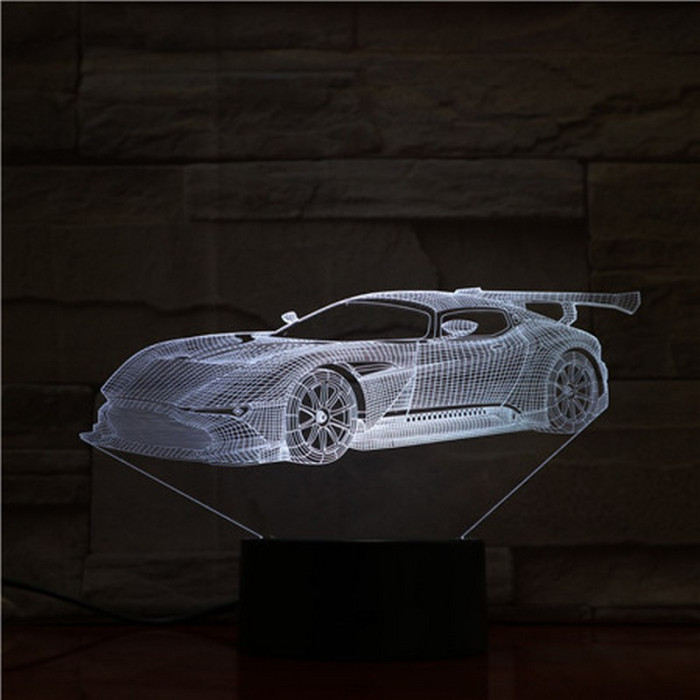 Szárnyas Autó 7 színű 3D led lámpa