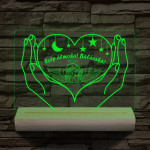 Éjszakai fény gyerekeknek személyre szabott 20 cm fa talppal 7 színű 3D led lámpa