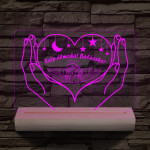 Éjszakai fény gyerekeknek személyre szabott 20 cm fa talppal 7 színű 3D led lámpa