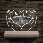 Éjszakai fény gyerekeknek személyre szabott 20 cm fa talppal 7 színű 3D led lámpa
