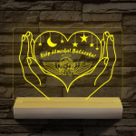 Éjszakai fény gyerekeknek személyre szabott 20 cm fa talppal 7 színű 3D led lámpa