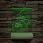 Jegygyűrű doboz személyre szabott 20 cm fa talppal 7 színű 3D led lámpa
