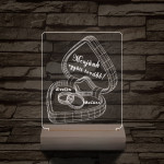 Jegygyűrű doboz személyre szabott 20 cm fa talppal 7 színű 3D led lámpa