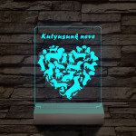 Tacskó kutya személyre szabott 20 cm fa talppal 7 színű 3D led lámpa
