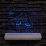 Kutyus szerelem személyre szabott 20 cm fa talppal 7 színű 3D led lámpa