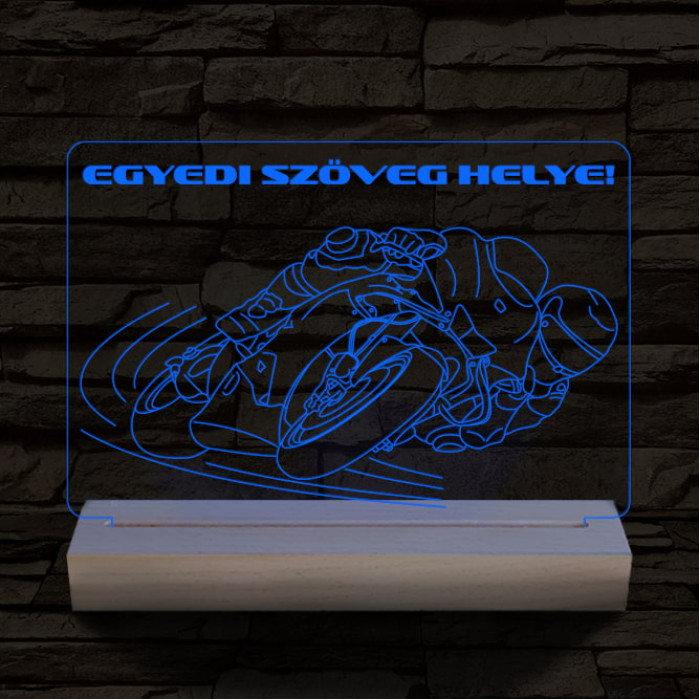 Motoros személyre szabott 20 cm fa talppal 7 színű 3D led lámpa