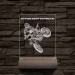 Cross Motoros személyre szabott 20 cm fa talppal 7 színű 3D led lámpa