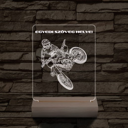 Cross Motoros személyre szabott 20 cm fa talppal 7 színű 3D led lámpa