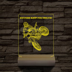 Cross Motoros személyre szabott 20 cm fa talppal 7 színű 3D led lámpa