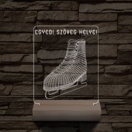 Korcsolya személyre szabott 20 cm fa talppal 7 színű 3D led lámpa