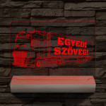Kamion egyedi rendszámmal személyre szabott fatalppal 7 színű 3D led lámpa