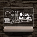 Kamion egyedi rendszámmal személyre szabott fatalppal 7 színű 3D led lámpa