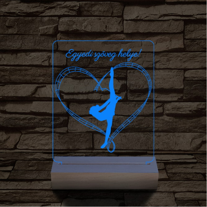 Szertorna személyre szabott 20 cm fa talppal 7 színű 3D led lámpa