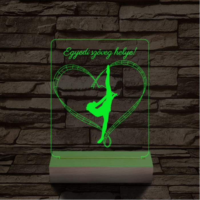 Szertorna személyre szabott 20 cm fa talppal 7 színű 3D led lámpa