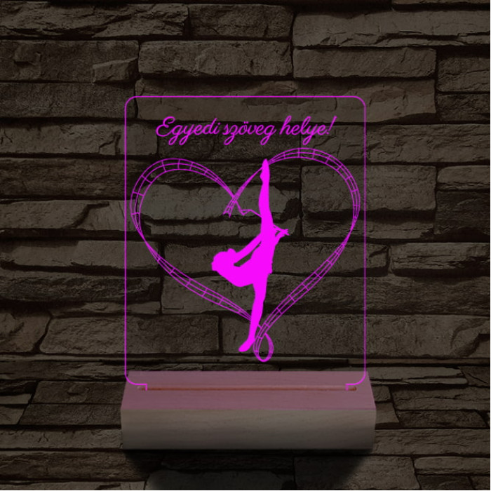 Szertorna személyre szabott 20 cm fa talppal 7 színű 3D led lámpa