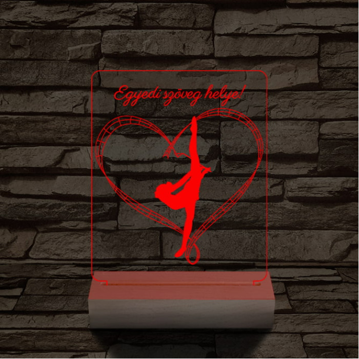 Szertorna személyre szabott 20 cm fa talppal 7 színű 3D led lámpa
