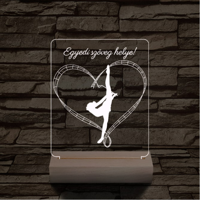 Szertorna személyre szabott 20 cm fa talppal 7 színű 3D led lámpa