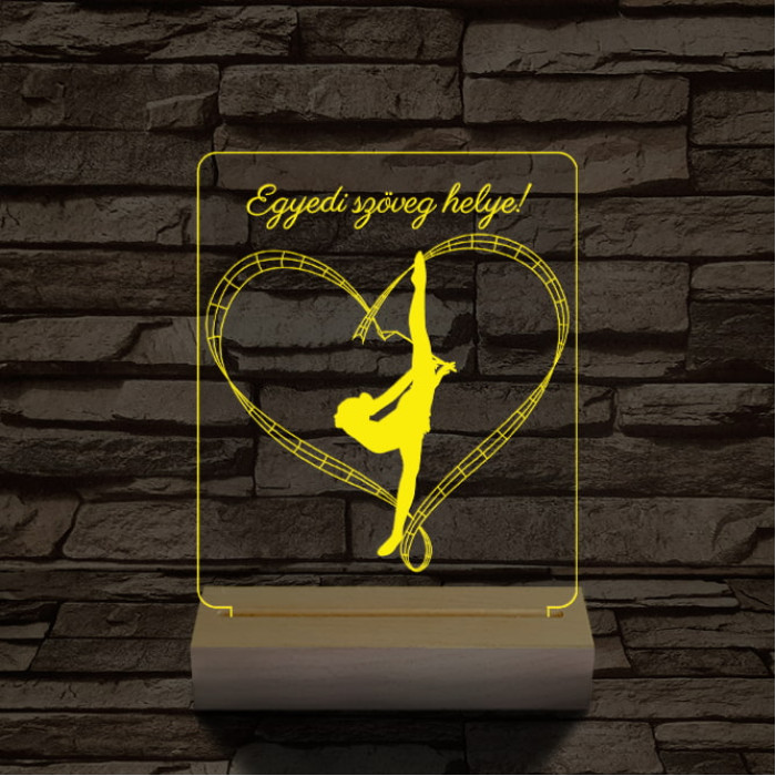 Szertorna személyre szabott 20 cm fa talppal 7 színű 3D led lámpa