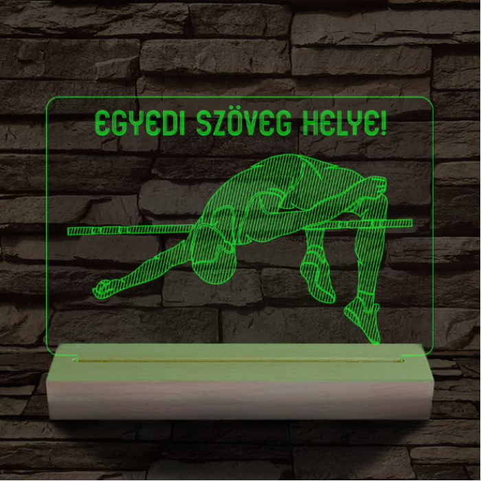 Magasugró személyre szabott 20 cm fa talppal 7 színű 3D led lámpa