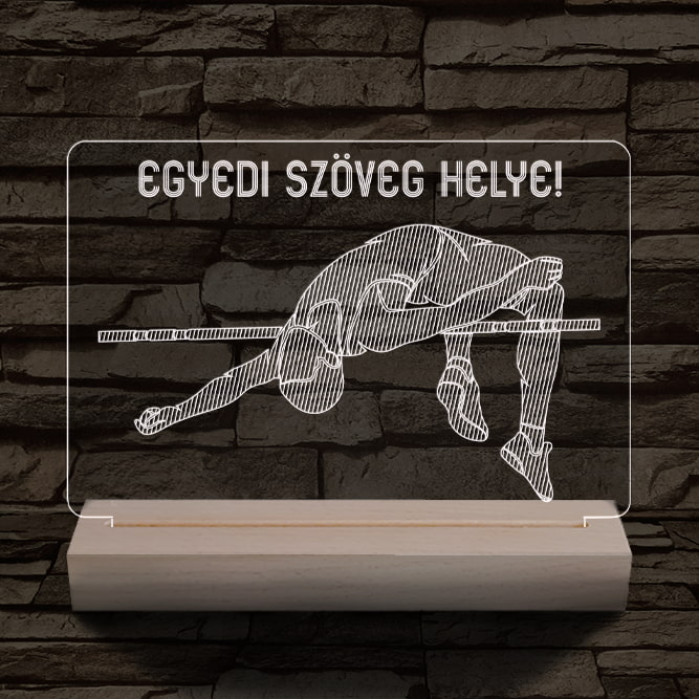 Magasugró személyre szabott 20 cm fa talppal 7 színű 3D led lámpa