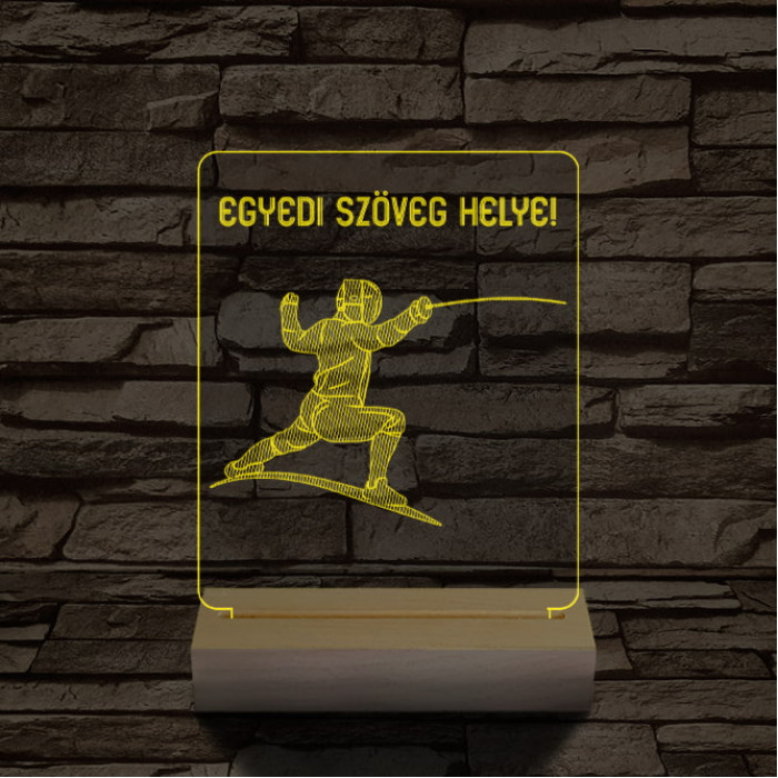 Vívó személyre szabott 20 cm fa talppal 7 színű 3D led lámpa
