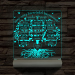 Osztályfa személyre szabott fatalppal 7 színű 3D led lámpa