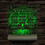 Osztályfa személyre szabott fatalppal 7 színű 3D led lámpa