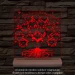 Osztályfa személyre szabott fatalppal 7 színű 3D led lámpa