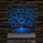 Osztályfa személyre szabott fatalppal 7 színű 3D led lámpa