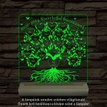 Osztályfa személyre szabott fatalppal 7 színű 3D led lámpa
