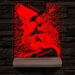 Csók szerelem személyre szabott 20 cm fa talppal 7 színű 3D led lámpa
