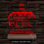 BTS Jimin személyre szabott 20 cm fa talppal 7 színű 3D led lámpa  