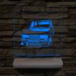 Lada egyedi rendszámmal személyre szabott fatalppal 7 színű 3D led lámpa