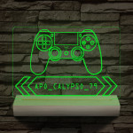 Gamer Játékos személyre szabott 20 cm fa talppal 7 színű 3D led lámpa