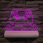 Gamer Játékos személyre szabott 20 cm fa talppal 7 színű 3D led lámpa