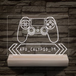 Gamer Játékos személyre szabott 20 cm fa talppal 7 színű 3D led lámpa