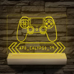 Gamer Játékos személyre szabott 20 cm fa talppal 7 színű 3D led lámpa