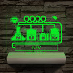 Pálinka vicces ajándék személyre szabott 20 cm fa talppal 7 színű 3D led lámpa
