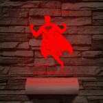 Apa a szuperhős személyre szabott 20 cm fa talppal 7 színű 3D led lámpa