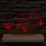 BMW M4 egyedi rendszámmal személyre szabott fatalppal 7 színű 3D led lámpa