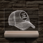 Baseball sapka egyedi névvel 20 cm fa talppal 7 színű 3D led lámpa