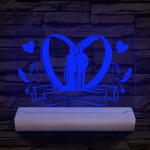 Esküvő személyre szabott fatalppal 7 színű 3D led lámpa