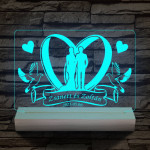 Esküvő személyre szabott fatalppal 7 színű 3D led lámpa
