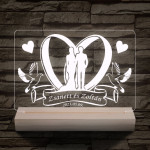 Esküvő személyre szabott fatalppal 7 színű 3D led lámpa