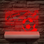 Irány a stadion 20 cm fa talppal 7 színű 3D led lámpa
