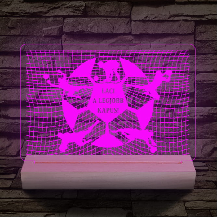 A legjobb kapus személyre szabott 20 cm fa talppal 7 színű 3D led lámpa