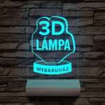Egyedi logó gravírozása fatalppal 7 színű 3D led lámpa
