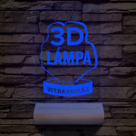 Egyedi logó gravírozása fatalppal 7 színű 3D led lámpa